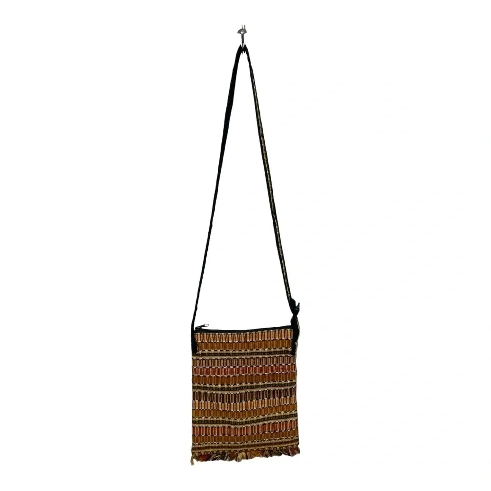 Panalito Guatemalan Woven Crossbody Travel Bag | Ethnic Handwoven Fringe